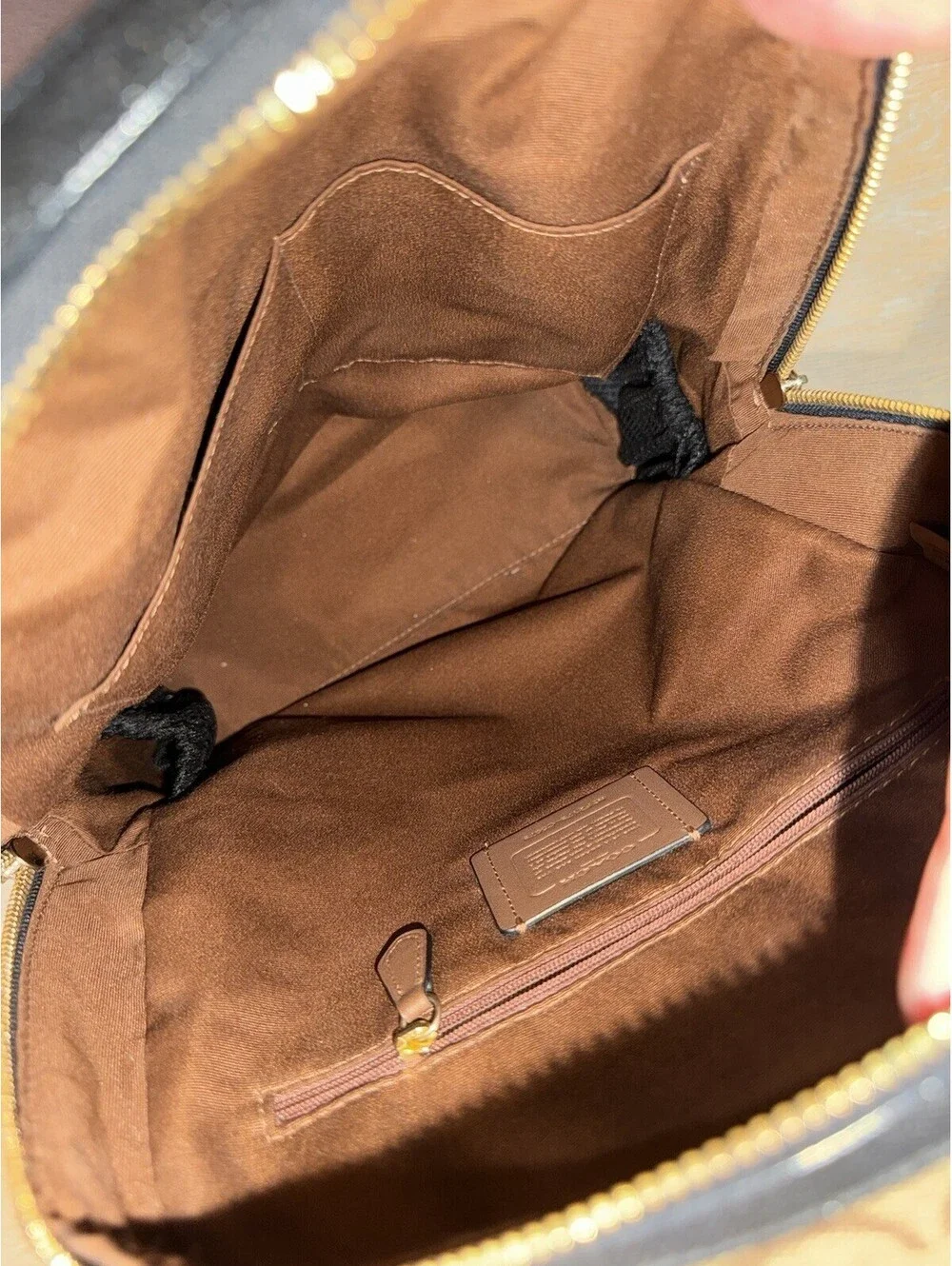 Coach Kenley Backpack in Signature Canvas Khaki / Black Gold Hardware C5679